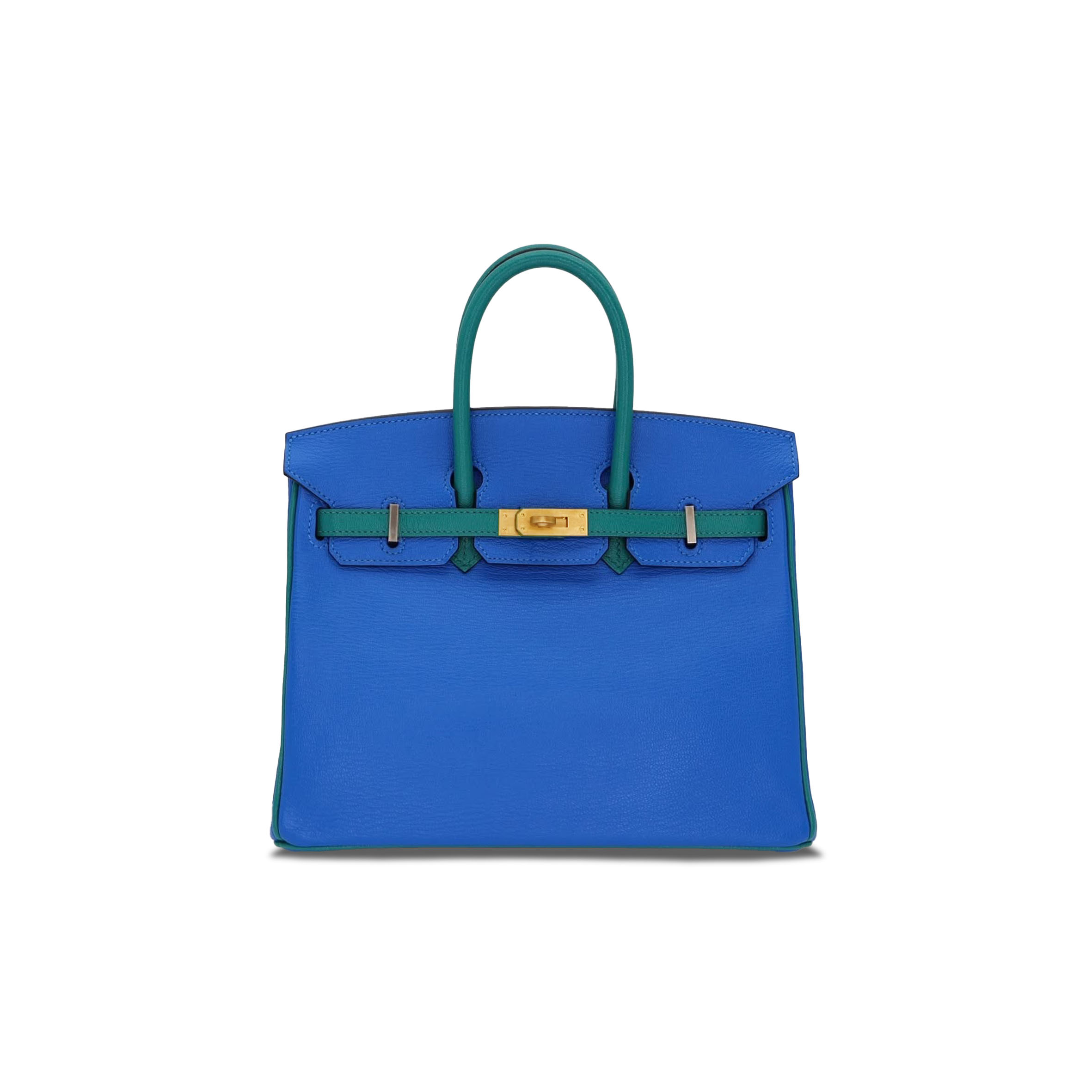 HERMES MASTER BIRKIN 30 EPSOM ELECTRIC BLUE AND PEACOCK GREEN GOLD BUCKLE H028369CK13 (30*23*15cm)